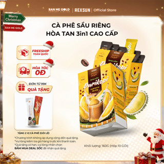   TẶNG QUÀ  Cà Phê Sầu Riêng Cappuccino Hòa Tan – Hộp 160gr  10 Gói  - Cafe Hòa Tan Durikopi Ban Me Gold 