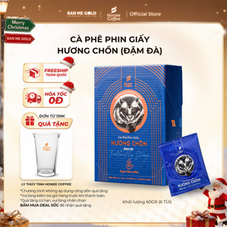   TẶNG LY THỦY TINH  Cà Phê Phin Giấy Hương Chồn  Đậm Đà  Hộp 60gr  6 Túi  - Cà Phê Chồn 100% Ban Me Gold - Honee Coffee 