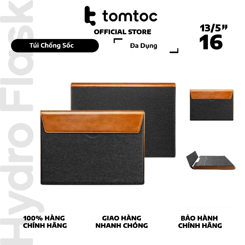 TÚI CHỐNG SỐC TOMTOC (USA) PREMIUM LEATHER FOR MACBOOK -H15
