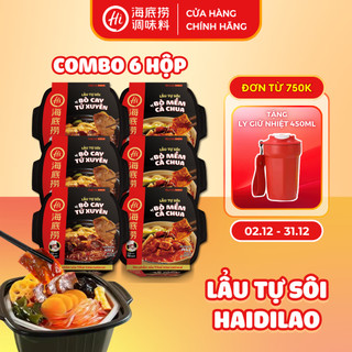  Combo 6 Hộp Lẩu Tự Sôi Haidilao Vị Bò – Ngon Chuẩn Vị Ăn Là Mê 