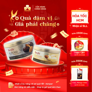  Socola Beryl's hạnh nhân  Milk  Dark  White  assorted  - hộp thiếc 120g 