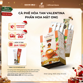   TẶNG QUÀ  Cà Phê Hoà Tan Valentina - 160gr  10 Gói  - Cafe Sữa Hòa Tan Phấn Hoa Mật Ong Ban Me Gold 