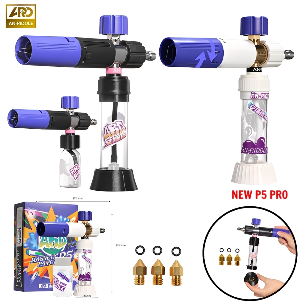Bình Phun Bọt Tuyết Từ Tính Mini ARD AN-RIDDLE P5 Từ Tính Đổi Nhanh – Kèm 2 Bình Và 3 Đầu Phun Đồng 