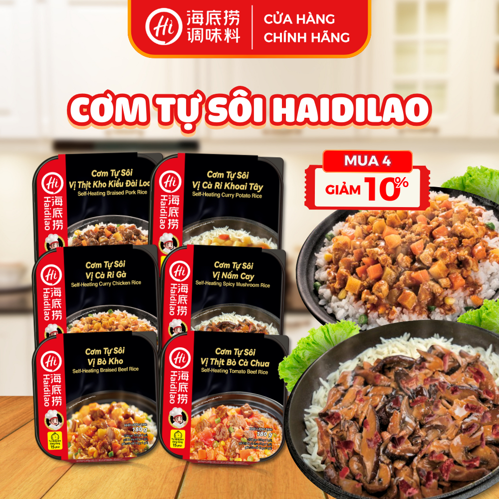 Cơm Tự Sôi Haidilao 6 Vị Đặc Sắc, Tiện Lợi,  Thơm Ngon, Bổ Dưỡng