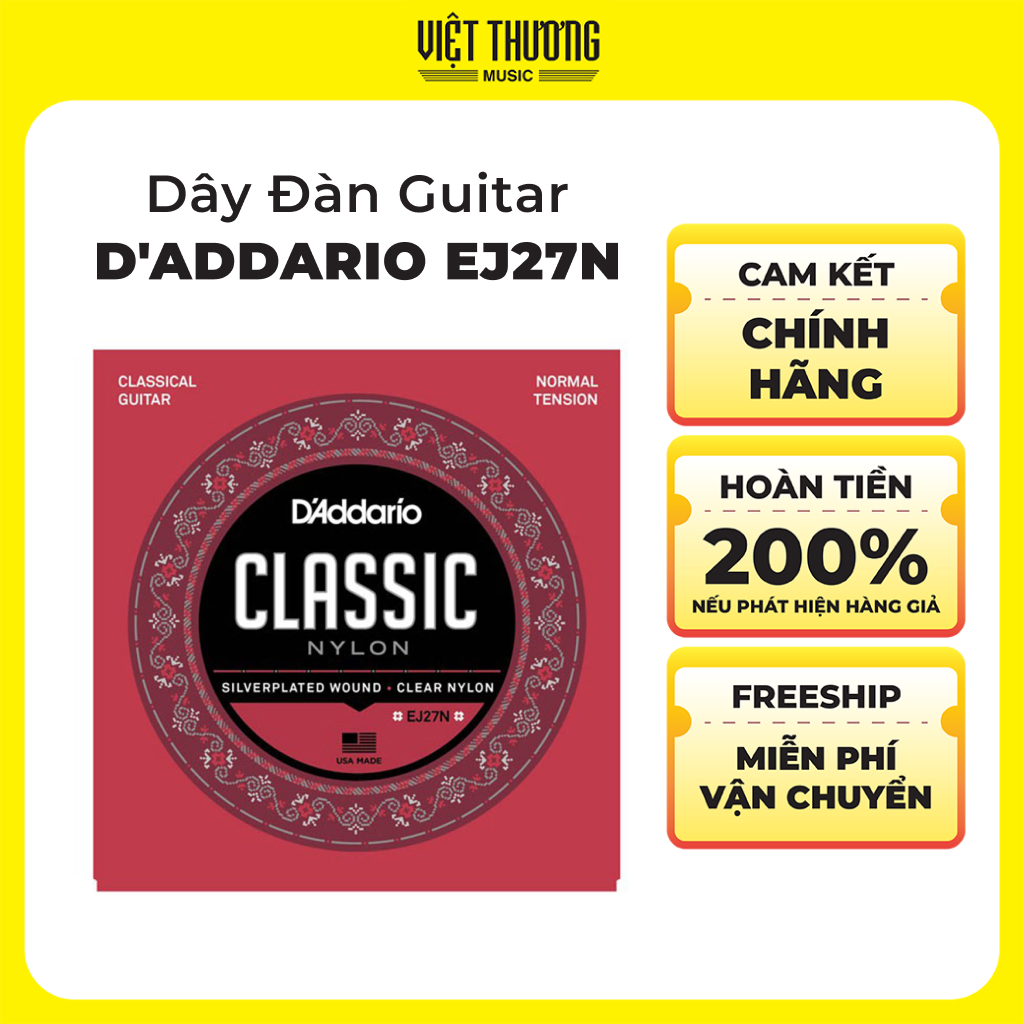 Dây Đàn Guitar Classic D'addario EJ27N dây nylon