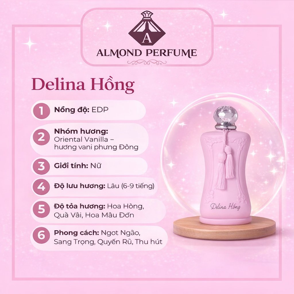 💗 [Almond Perfume] Parfums de Marly Delina Exclusif EDP  Fullsize | Hoa Hồng Kem Vani