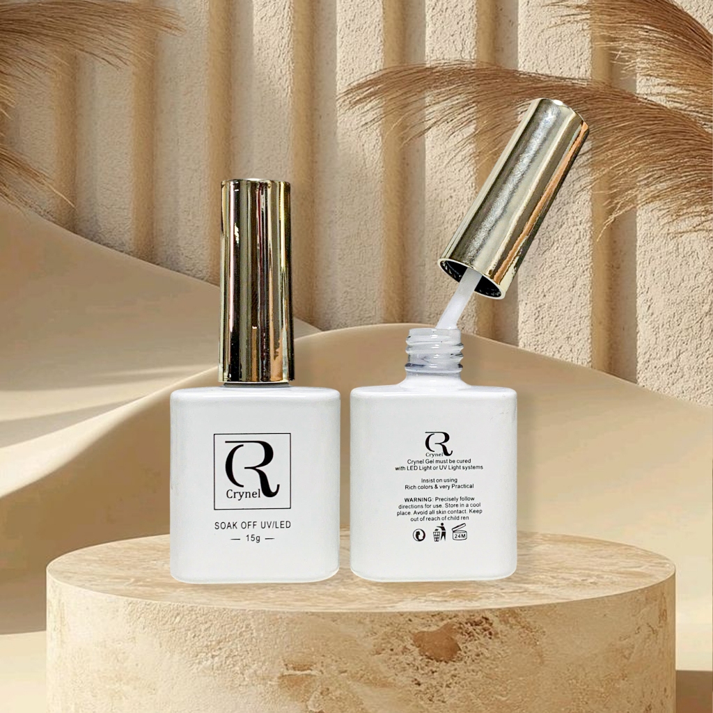 Sơn gel Crynel đen, trắng, trắng sữa, sữa gạo, sữa chua chất gel đặc mướt dung tích chai 15ml