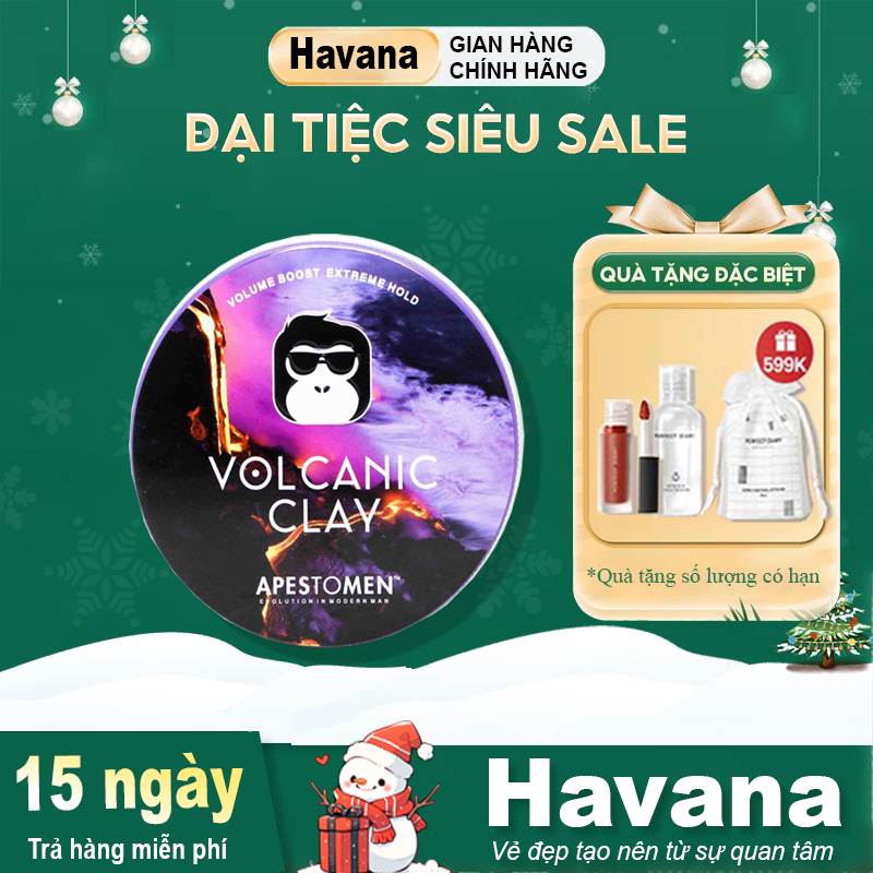   Tem SMS  Sáp Vuốt Tóc Nam Volcanic Clay Chính Hãng Tạo Kiểu Tóc Giữ Nếp 80ml 