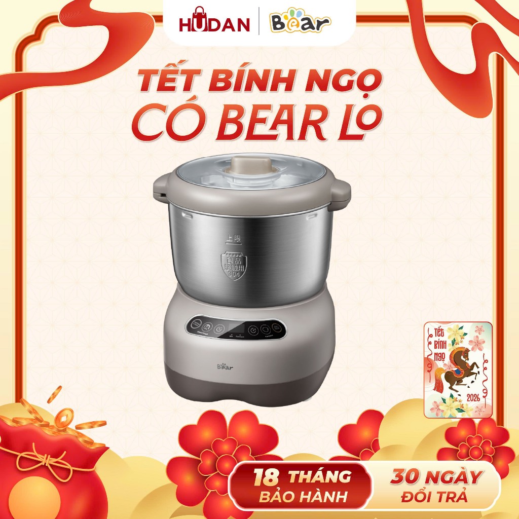 Máy trộn bột BEAR 7L DM-B70V1 Tiếng Anh Trộn Tối Đa 1.6kg Bột Khô-Đa Năng Ủ Bột Trộn Bột Nhồi Bột
