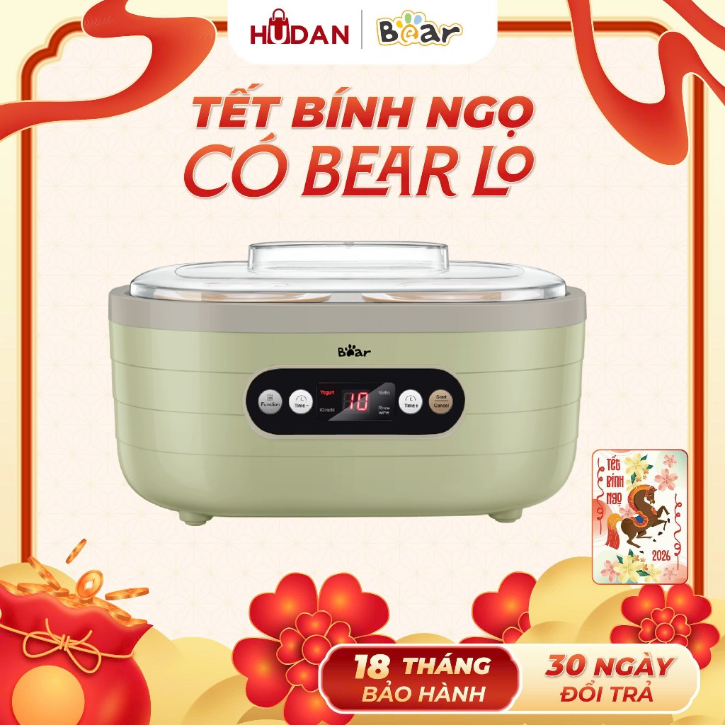 Máy làm sữa chua BEAR 1L SB-SC10C Tiếng Anh Lên Men Tự Động Tiết Kiệm Thời Gian An Toàn BH 18 tháng