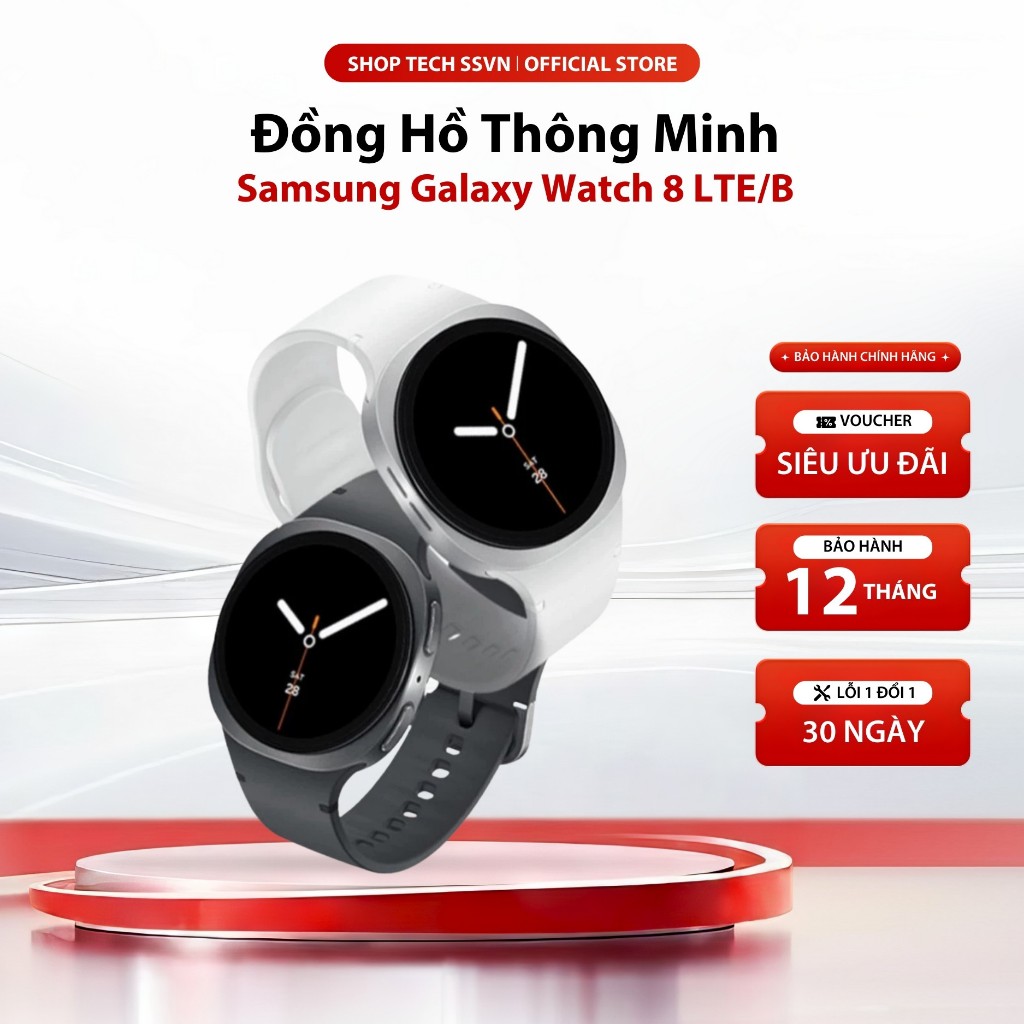 Samsung Galaxy Watch 8 LTE/Bluetooth Chính Hãng - Đồng Hồ Thông Minh Mặt 40/44mm Màn AMOLED