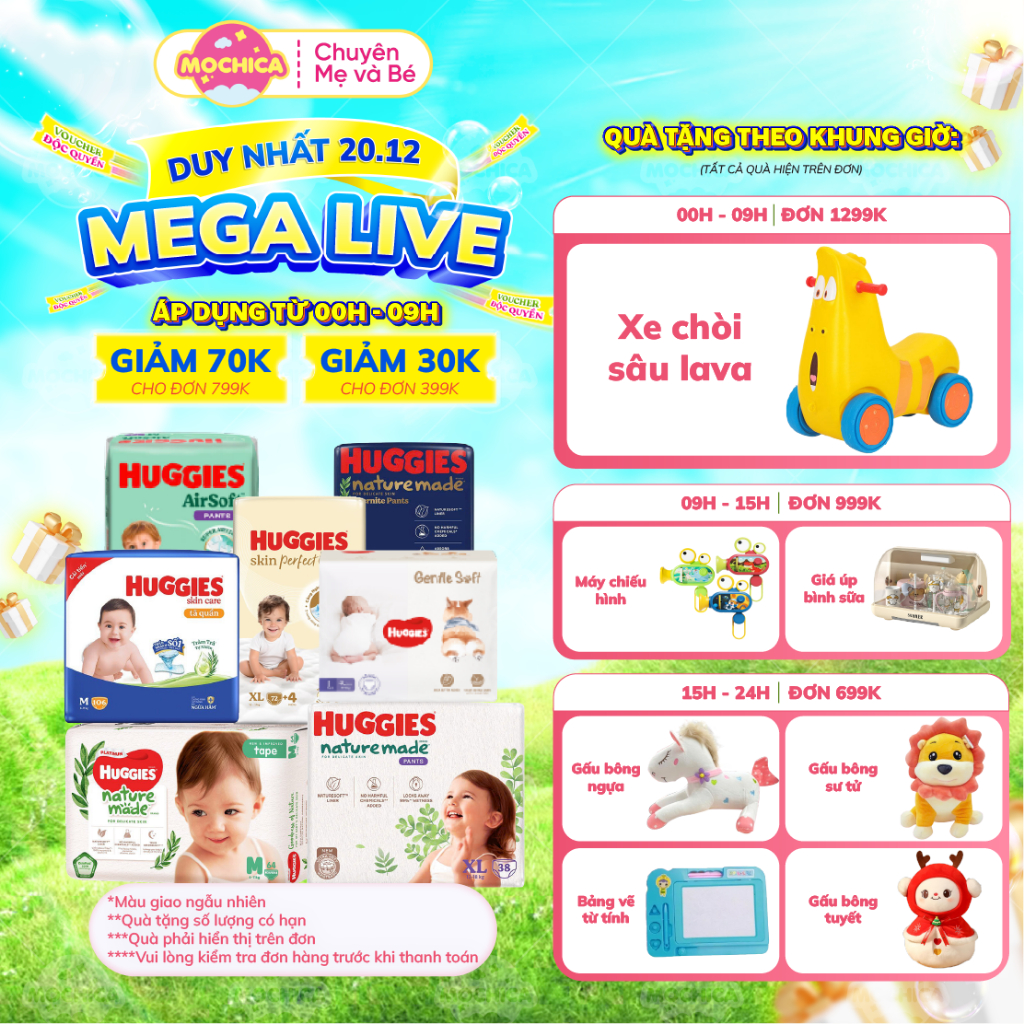   TỔNG  Tã Bỉm Dán  Quần HUGGIES phiên bản siêu cao cấp Nature Made đủ size NB S M L XL XXL XXXL-Mochica 