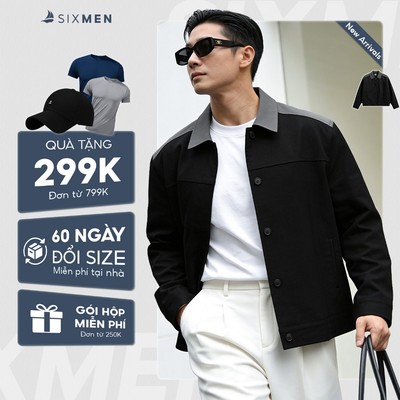 [NEW] Áo Khoác Nam SIXMEN SIION Jacket Vải Kaki Phối Màu Cao Cấp, Form Regular Fit, Chống Nhăn Lịch Lãm