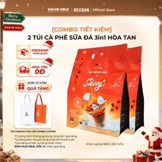   COMBO TIẾT KIỆM  2 Túi Cà Phê Sữa Đá Hòa Tan Truyền Thống - Cafe Sữa Đá Hòa Tan Túi Tiện Lợi Ban Me Gold - Rexsun 