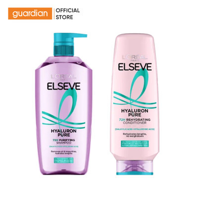 Combo Dầu Gội & Dầu Xả L'Oréal Elseve Hyaluron Pure 72H Purifying Shampoo & Comditioner | Guardian Việt Nam