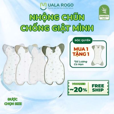 [MUA 1 TẶNG 1] Nhộng chũn cho bé Ualarogo 0-9 tháng Cocoon kéo khóa sợi tre Bamboo mềm co giãn 4 chiều 2492