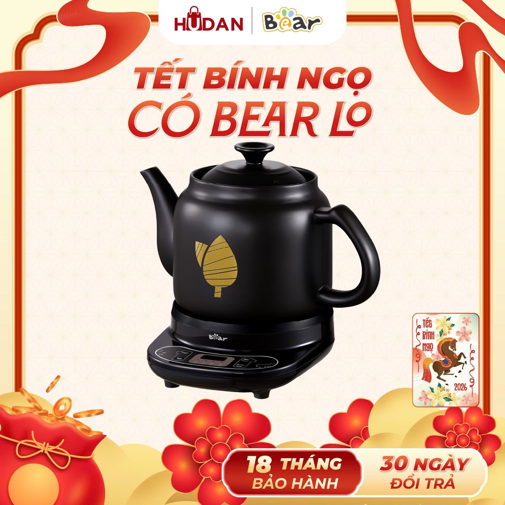 Ấm sắc thuốc BEAR 4L HTM- 4H40X  Tiếng Việt Sắc Thuốc Đông Nam Bắc Y Đế Tách Rời BH 18 tháng