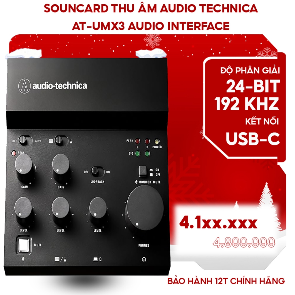 Souncard Thu Âm Audio Technica AT-UMX3 Audio Interface Sound Card Hát Karaoke Guitar Giọng Nói Lives