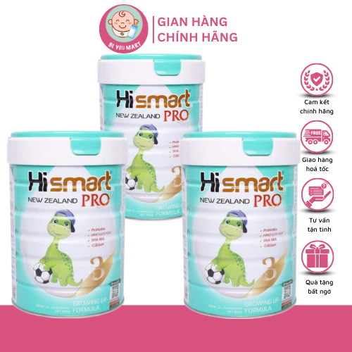 Sữa Bột Hismart Pro Số 1,2,3,4 800g - Giúp Bé Phát Triển Trí Não, Nhập Khẩu Nguyên Lon Từ New Zealan