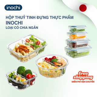  Hộp thủy tinh giữ nhiệt chia 2 3 ngăn Nikko Inochi - giữ thực phẩm tươi chịu nhiệt không bám mùi 
