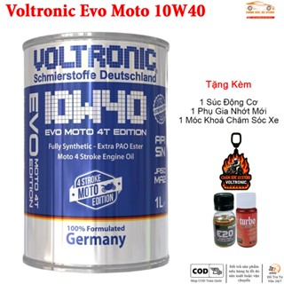 Nhớt Xe Số Côn Tay Voltronic EVO Moto 10w40 - Tặng 1 Súc Động Cơ 1 Phụ Gia Nhớt Mới Và 1 Móc Khoá Chăm Sóc Xe 