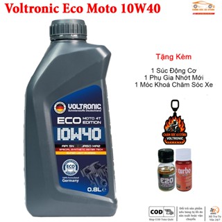  Dầu Nhớt Xe Máy Voltronic ECO Moto - Tặng 1 Súc Động Cơ 1 Phụ Gia Nhớt Mới Và 1 Móc Khoá Chăm Sóc Xe 