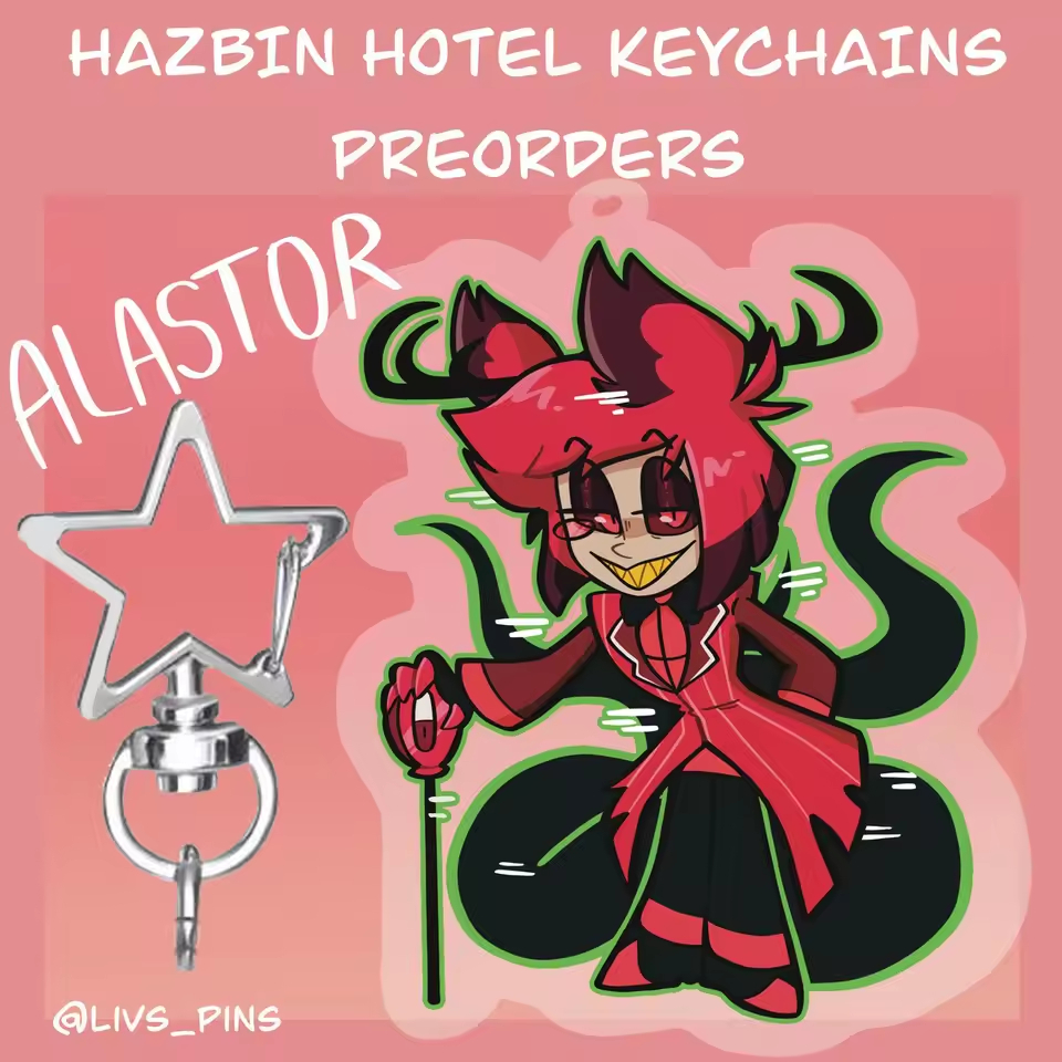 Móc Khóa Acrylic Anime Hazbin Hotel – Alastor, Charlie, Vaggie
