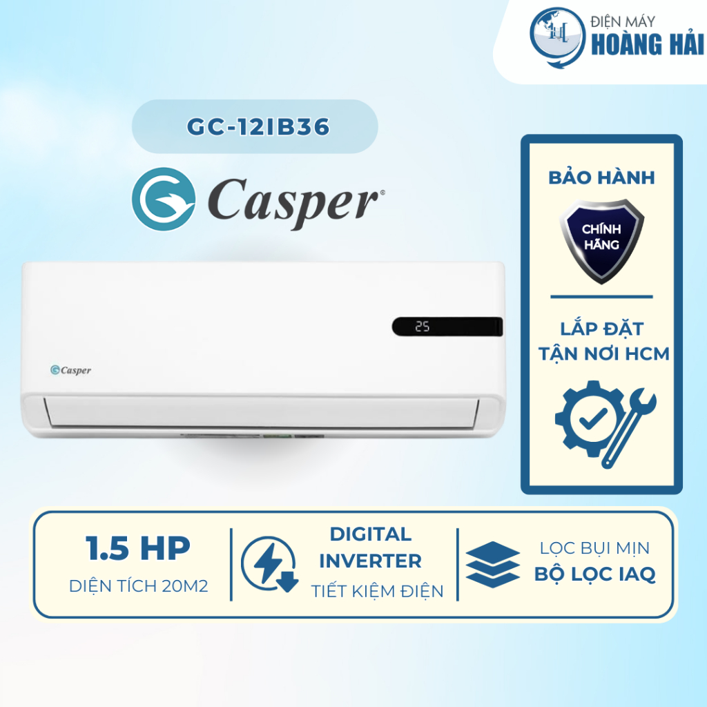 GC-12IB36 | Máy lạnh Casper Inverter 1.5 HP GC-12IB36 - Hàng chính hãng