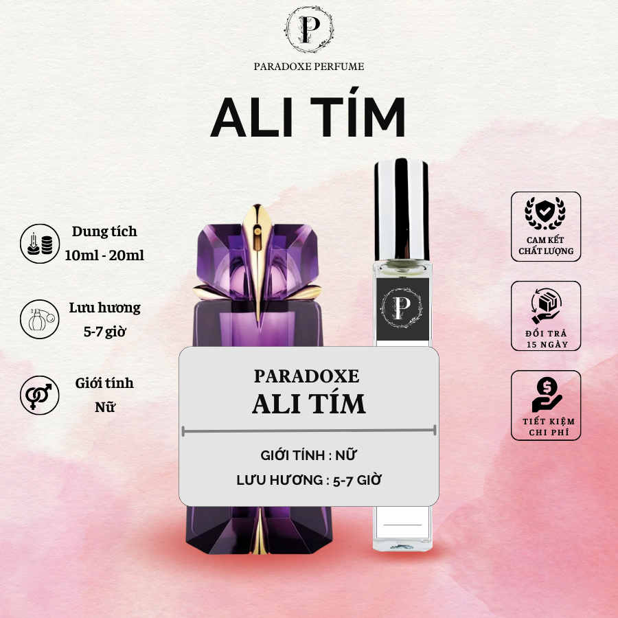 Nước Hoa Nữ Ali-Tím Ella Perfume Chai 10ml 20ml - Mùi Hương Thơm - PP