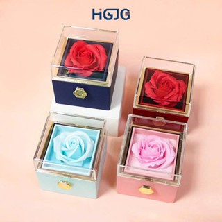 Hộp Quà Hoa Hồng Sáp Lễ Tình Nhân Xoay Bất Ngờ HGJG Hộp Trang Sức Quà Tặng Để Nhẫn Dây Chuyền