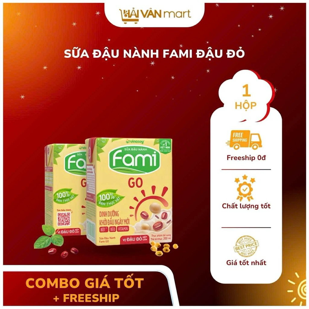 ( Combo) Sữa đậu nành Fami đậu đỏ