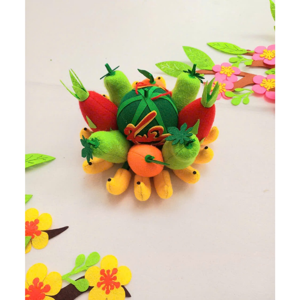 Set Ngũ Quả Trang Trí Tết Bằng Nỉ – Mâm Ngũ Quả Nỉ Truyền Thống Trang Trí Mầm Non