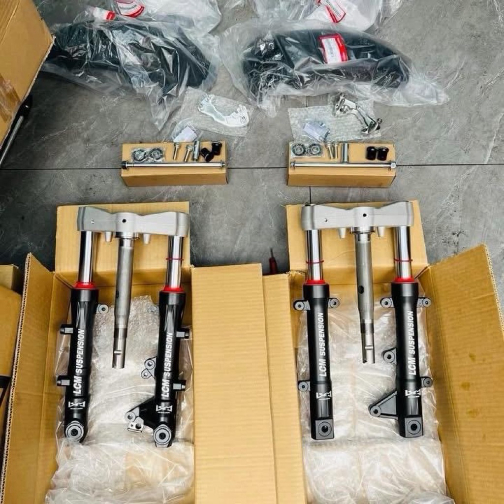 Phuộc LCM mẫu v1 #Full:(chảng ba,bạc đạn ống chỉ ,mỏ dè) dành cho ex150,ex155 bào sàn lắc,êm ái cho 