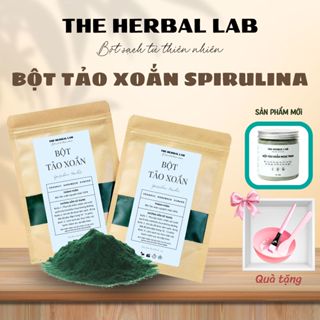   Tặng bộ dụng cụ đắp mặt  Bột Tảo xoắn nguyên chất The Herbal Lab - Đã Được Kiểm Nghiệm - Bột thiên nhiên HANDMADE 