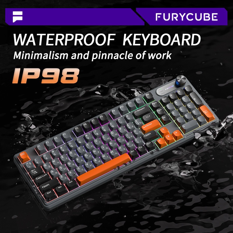 Bàn phím chống nước IP98 - FuryCube -98 Phím - Dùng cho PC/Laptop/Mac
