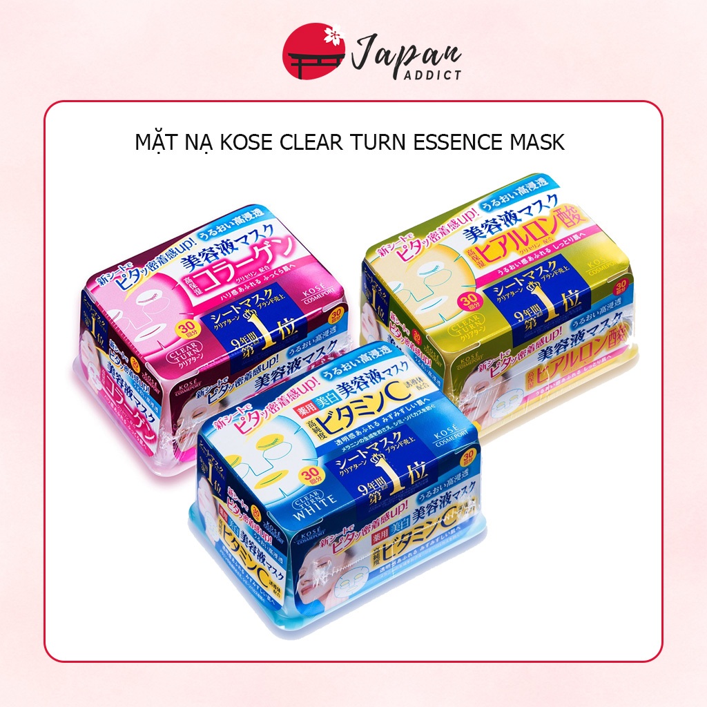 Mặt nạ Kose Clear Turn Essence Mask 30 miếng