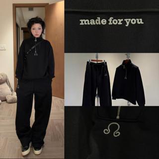  BỘ áo sweater và quần NỈ CHÂN CUA NHABACHTUOC   half - zip SET   