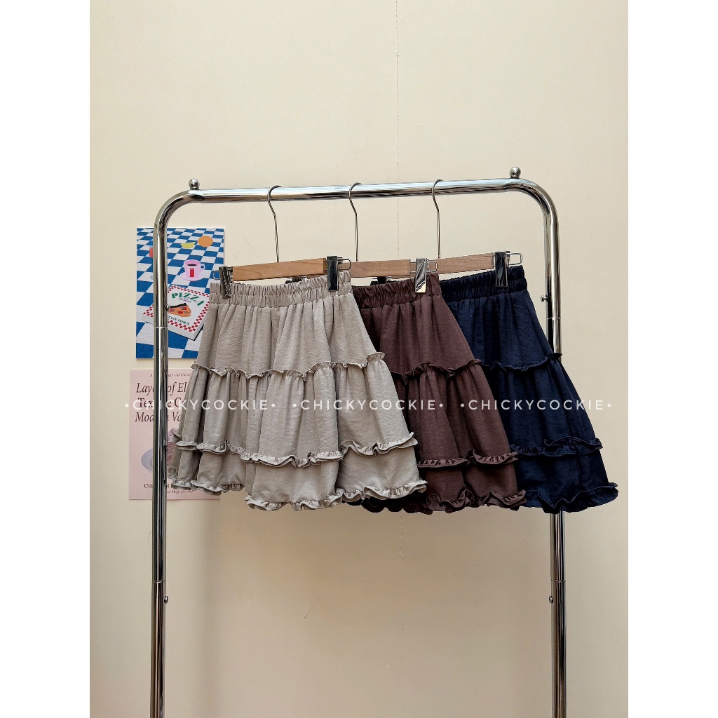 Chân váy ngắn tầng viền bèo - S0308