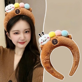 Băng Đô Bờm Cài Tóc Cho Nữ Bằng Lông Nhung Họa Tiết Capybara Siêu Dễ Thương Hot