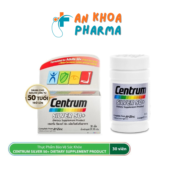 Vitamin tổng hợp CENTRUM SILVER 50+ dành cho người từ 50 tuổi, hộp 30 viên [date 26/01/2027]