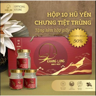   Set 10 hũ   Yến Chưng Tiệt Trùng- hàm lượng cao -50% yến tươi Tặng Hộp Quà Cao Cấp biếu tặng   Chuẩn ISO HACCP 