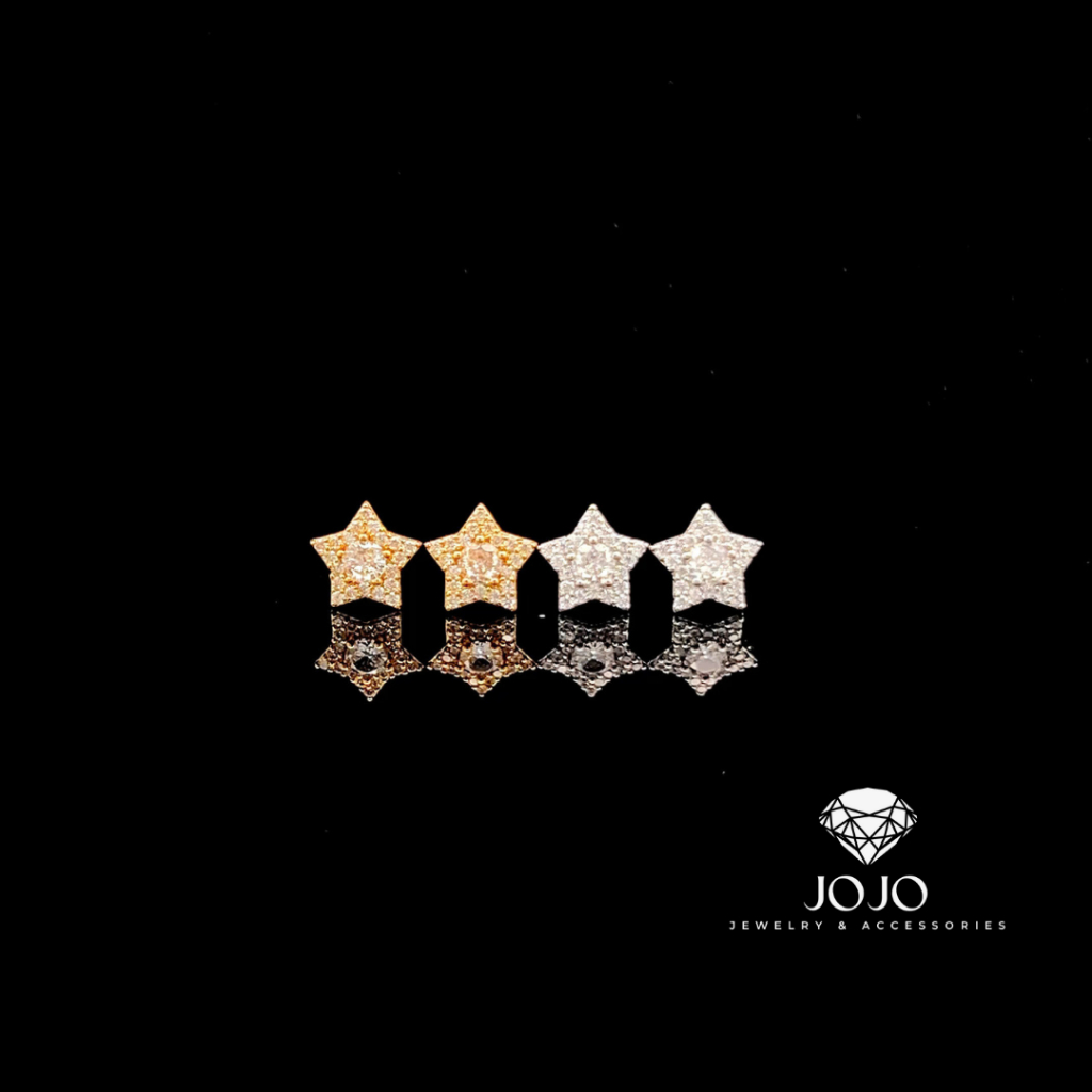 B1620 Bông tai nữ thiết kế hình ngôi sao 5 cánh sáng lấp lánh JOJO