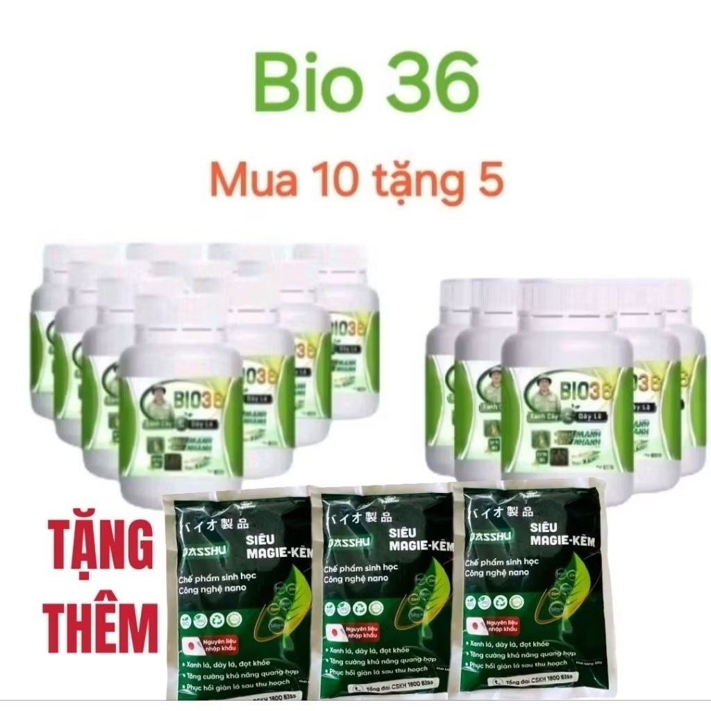 Combo 15 hũ Bio 36 (tặng thêm 3 gói siêu magie kẽm 500g/gói).Kích rễ nhanh, Bio 36 kích rễ, bio 36 h