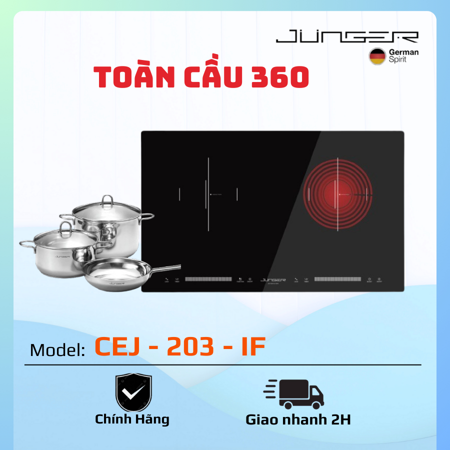 CEJ – 203 - IF/ BẾP 1 TỪ 1 HỒNG NGOẠI JUNGER/ Tự động kiểm soát khi bị quá nhiệt/ Thời gian hẹn giờ 