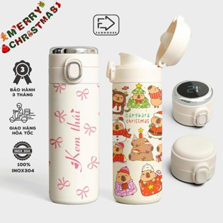  Bình giữ nhiệt khắc tên Fan House bình nước giữ nhiệt 12h inox 304 nắp bật tiện lợi 420ml tặng bộ rửa bình 
