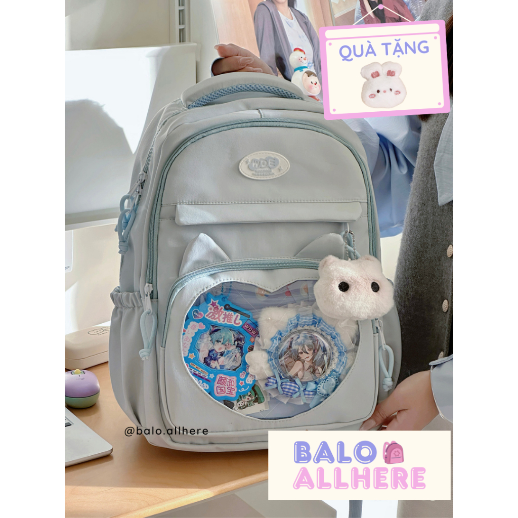 [ORDER] Balo Cặp Sách Nữ Đi Học Nhiều Ngăn Dễ Thương Chống Nước BL469