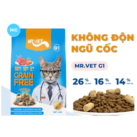 Hạt mèo Mr.Vet G1 vị Cá ngừ 1kg