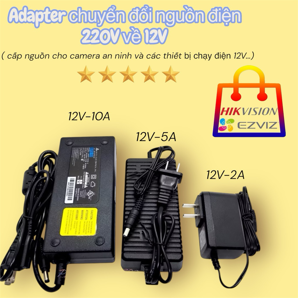 Nguồn adapter camera 12V 2A đến 5A
