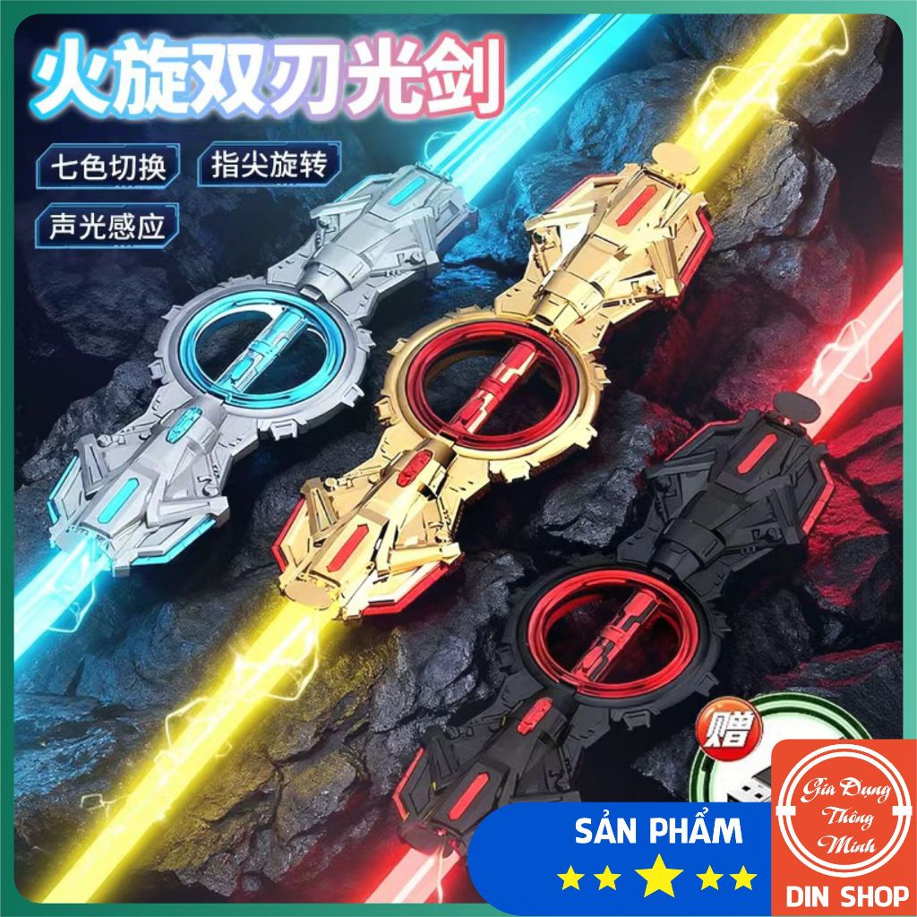 Kiếm Ánh Sáng Lazer Xoay Tròn Bung 2 Đầu Thế Hệ Mới 2026 - Lightbar Cosplay Cực Ngầu Sạc Typec Tiện 