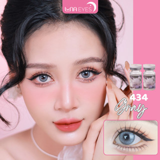   SALE  Lens mắt 434 Gray màu xám tây viền đen nhám size nhỏ - thương hiệu LUNA EYES 